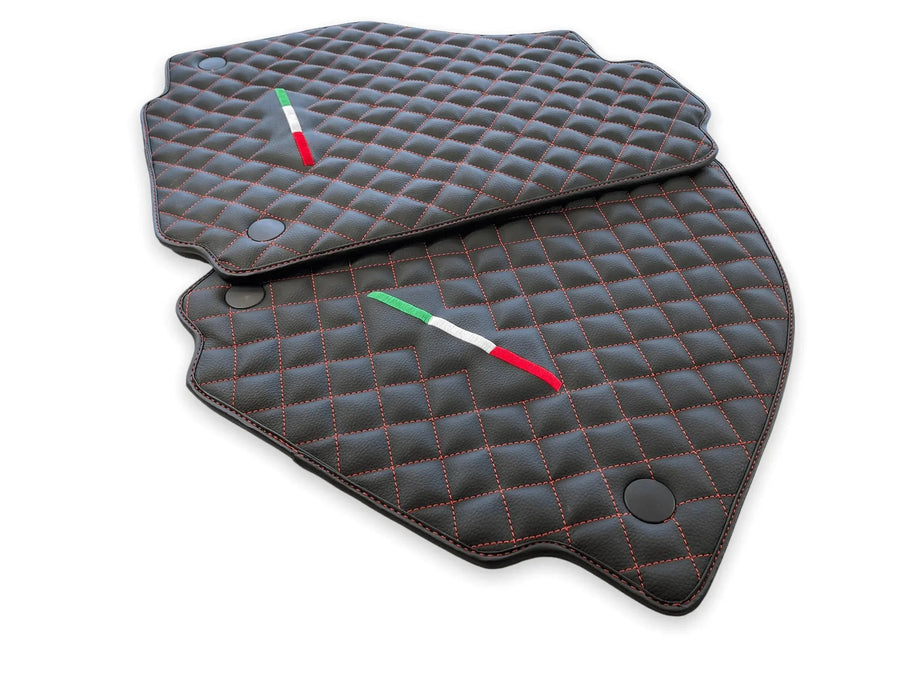 Leather Floor Mats For Ferrari 458 Spider 2012-2015 Black