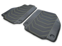 Tapis de sol en cuir pour Ferrari 458 Spider 2012-2015 noir avec couture jaune
