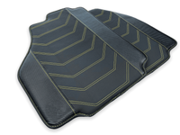 Leather Floor Mats For Ferrari 458 Speciale 2012-2015 Black With Yellow Sewing