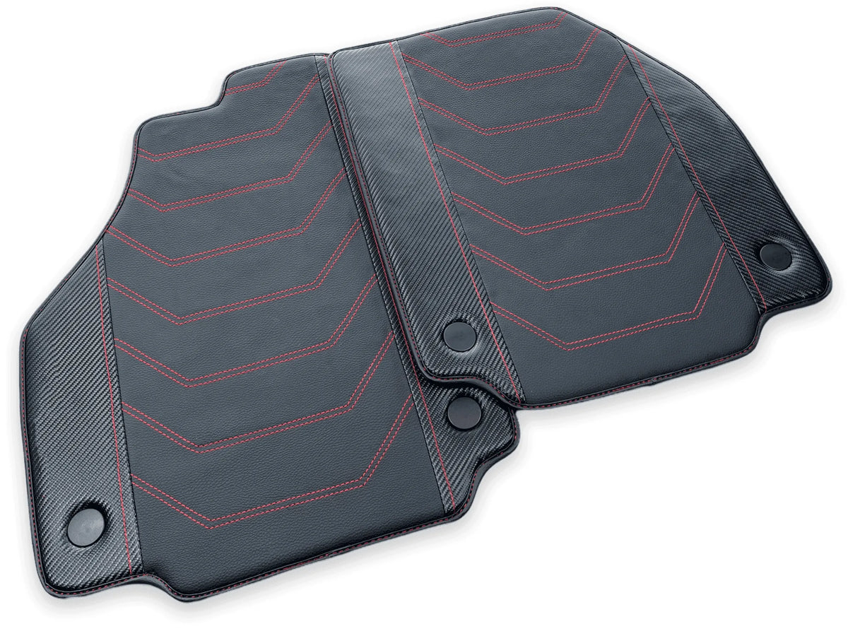 Leather Floor Mats for Ferrari 458 Spider 2012-2015 with Carbon Fiber