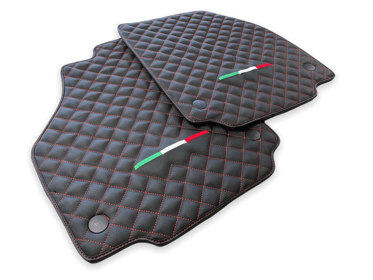 Leather Floor Mats For Ferrari F8 Tributo (2019-2023) Italian Edition - AutoWin
