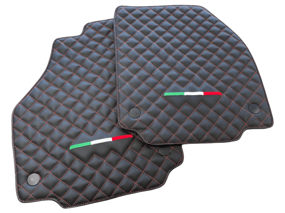 Leather Floor Mats For Ferrari F8 Tributo (2019-2023) Italian Edition - AutoWin