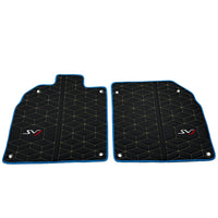 Leather Floor Mats for Lamborghini Aventador SVJ Limited Edition with Blue Trim - AutoWin