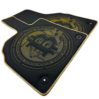 Leather Floor Mats for Lamborghini Aventador with Bitcoin Sewing - AutoWin