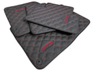 Leather Floor Mats for Porsche Cayenne GTS (2010-2018) Red Sewing - AutoWin
