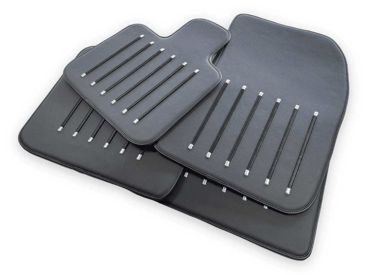 Leather Floor Mats For Rolls Royce Black Badge Phantom VIII (2017-2024) Black - AutoWin