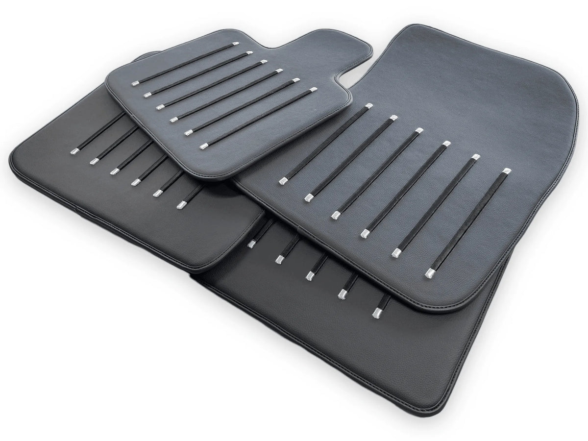 Leather Floor Mats For Rolls Royce Black Badge Phantom VIII (2017-2024) Black - AutoWin