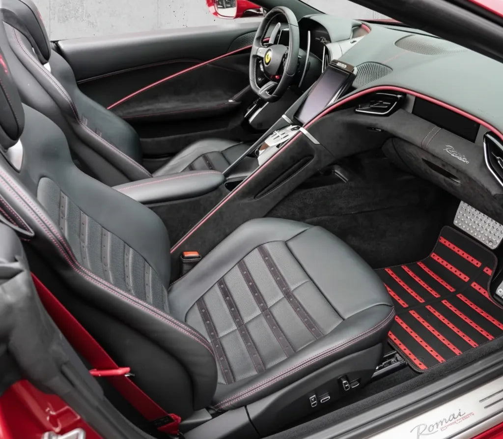 Leather Floor Mats with Daytona Design for Ferrari Roma (2021-2027)
