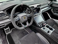 Customizable Black Floor Mats For Lamborghini Urus With Alcantara Leather White Trim