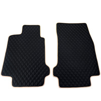 Black Stitched Leather Floor Mats for Maserati GranTurismo (2007-2019) | Beige Trim