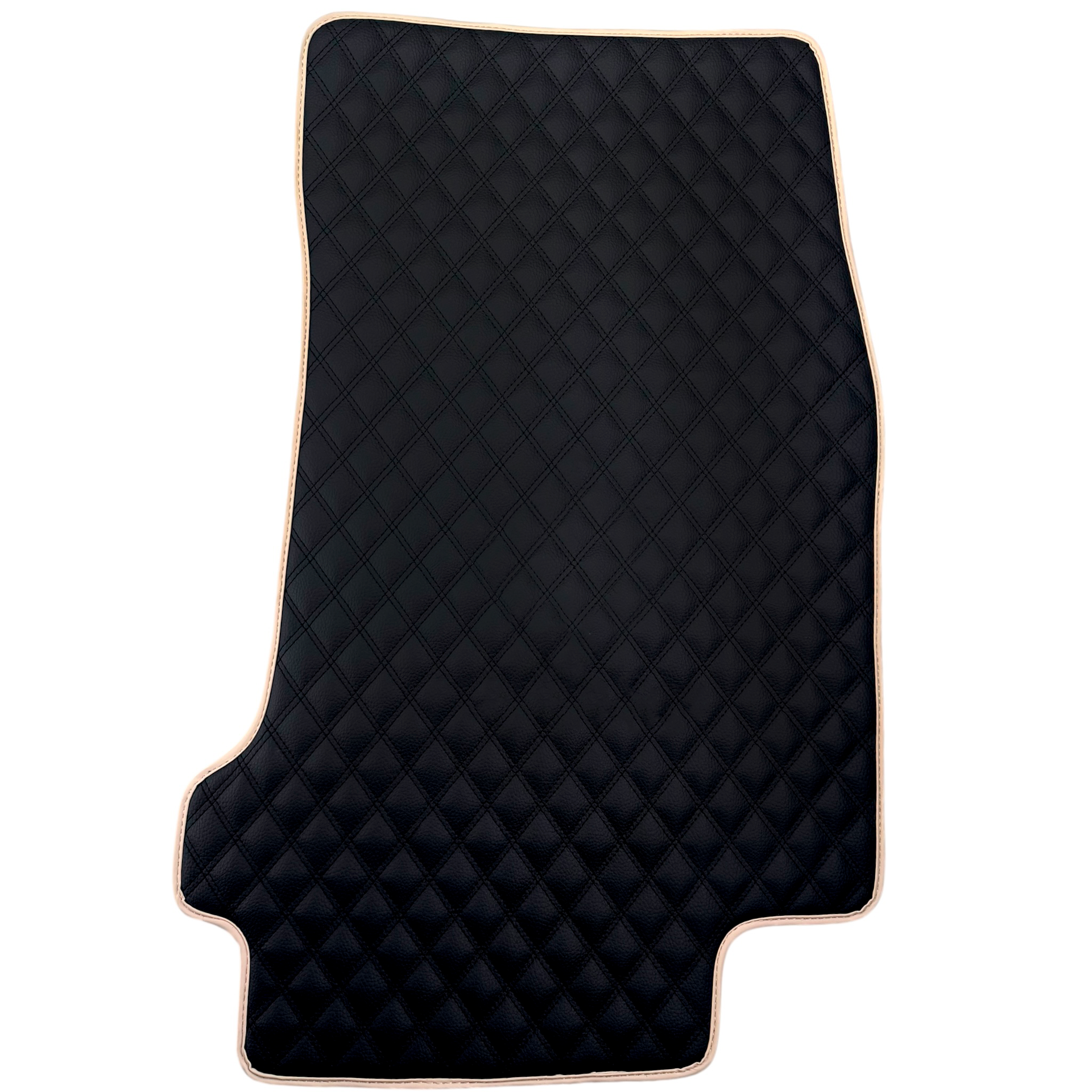 Black Stitched Leather Floor Mats for Maserati GranTurismo (2007-2019) | Beige Trim
