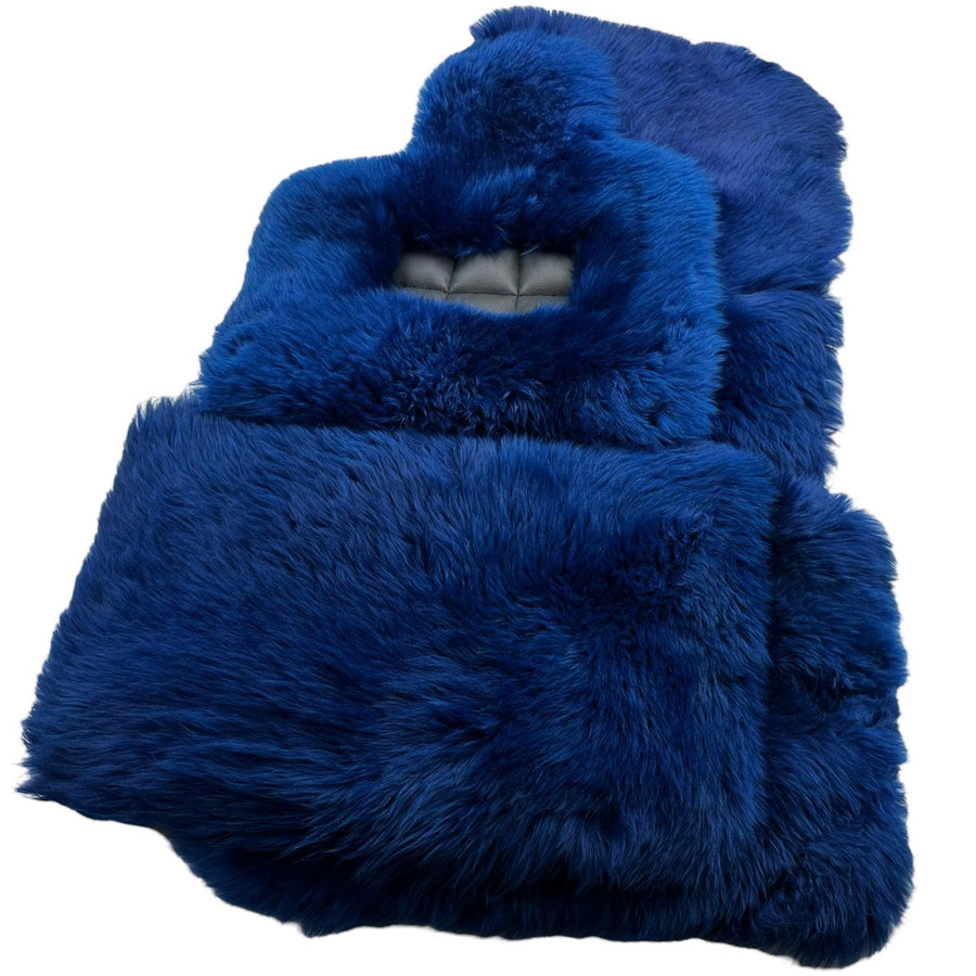 Navy Blue Sheepskin Floor Mats for Rolls Royce Cullinan RR31 (2018-2023) | ER56 Design - AutoWin