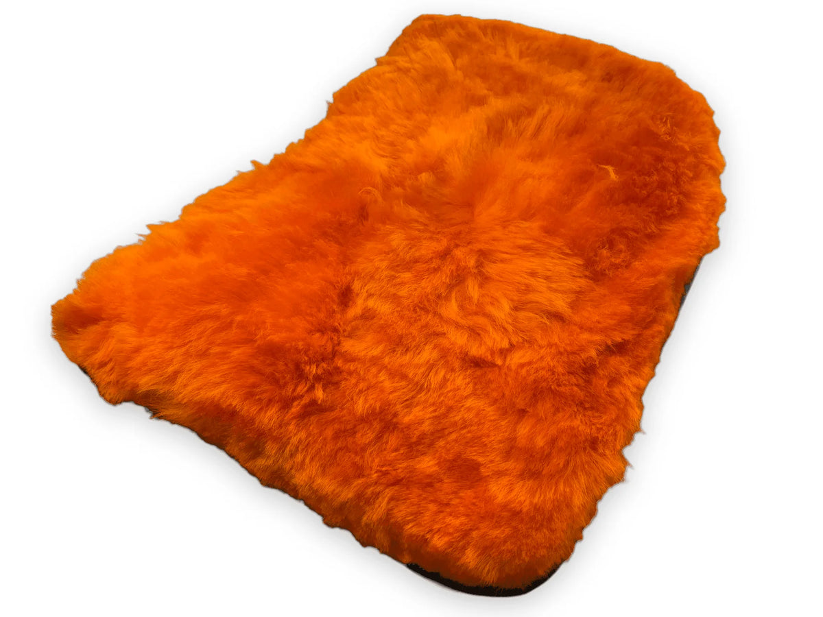 Orange Sheepskin Floor Mats For Rolls Royce Ghost Series II (2021-2024) ER56 Design Brand - AutoWin
