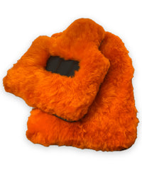 Orange Sheepskin Floor Mats For Rolls Royce Phantom VIII (2017-2024) ER56 Design Brand - AutoWin