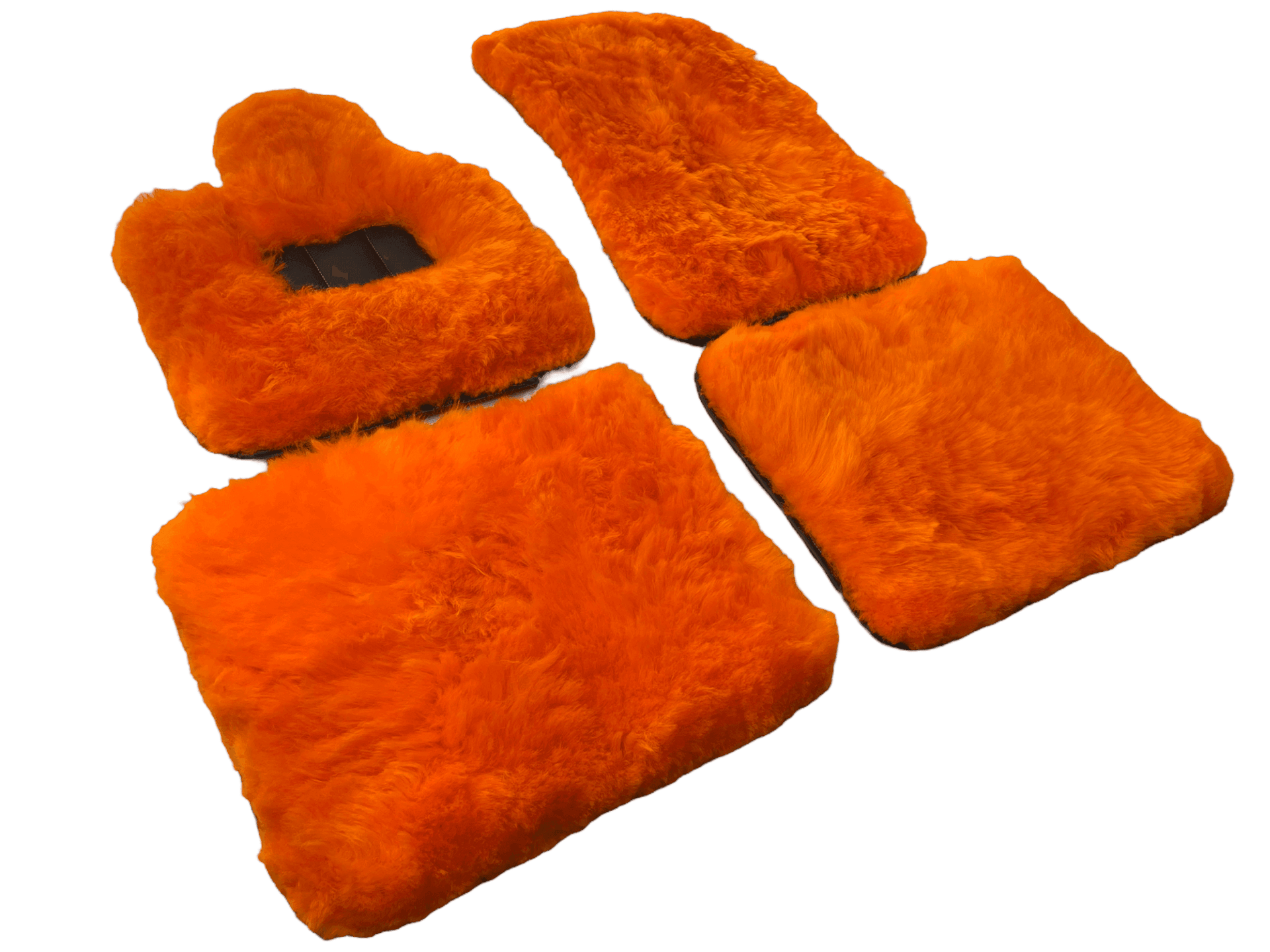 Orange Sheepskin Floor Mats For Rolls Royce Spectre (2023-2024) Er56 Design Brand - AutoWin