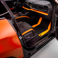 Customizable Black Floor Mats for Lamborghini Urus with Orange Leather