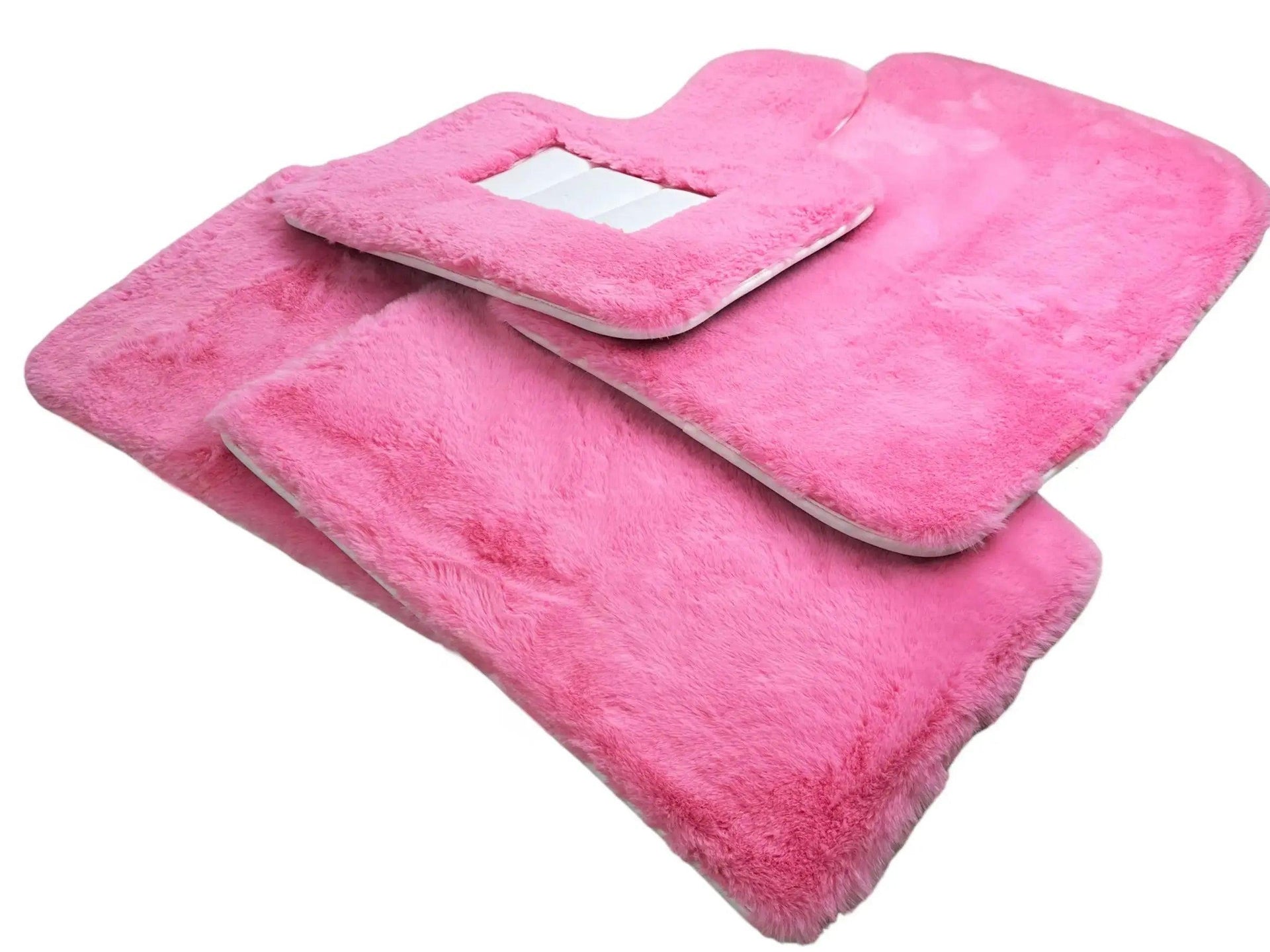 Pink Sheepskin Floor Mats For Bentley Bentayga Er56 Design Brand - AutoWin