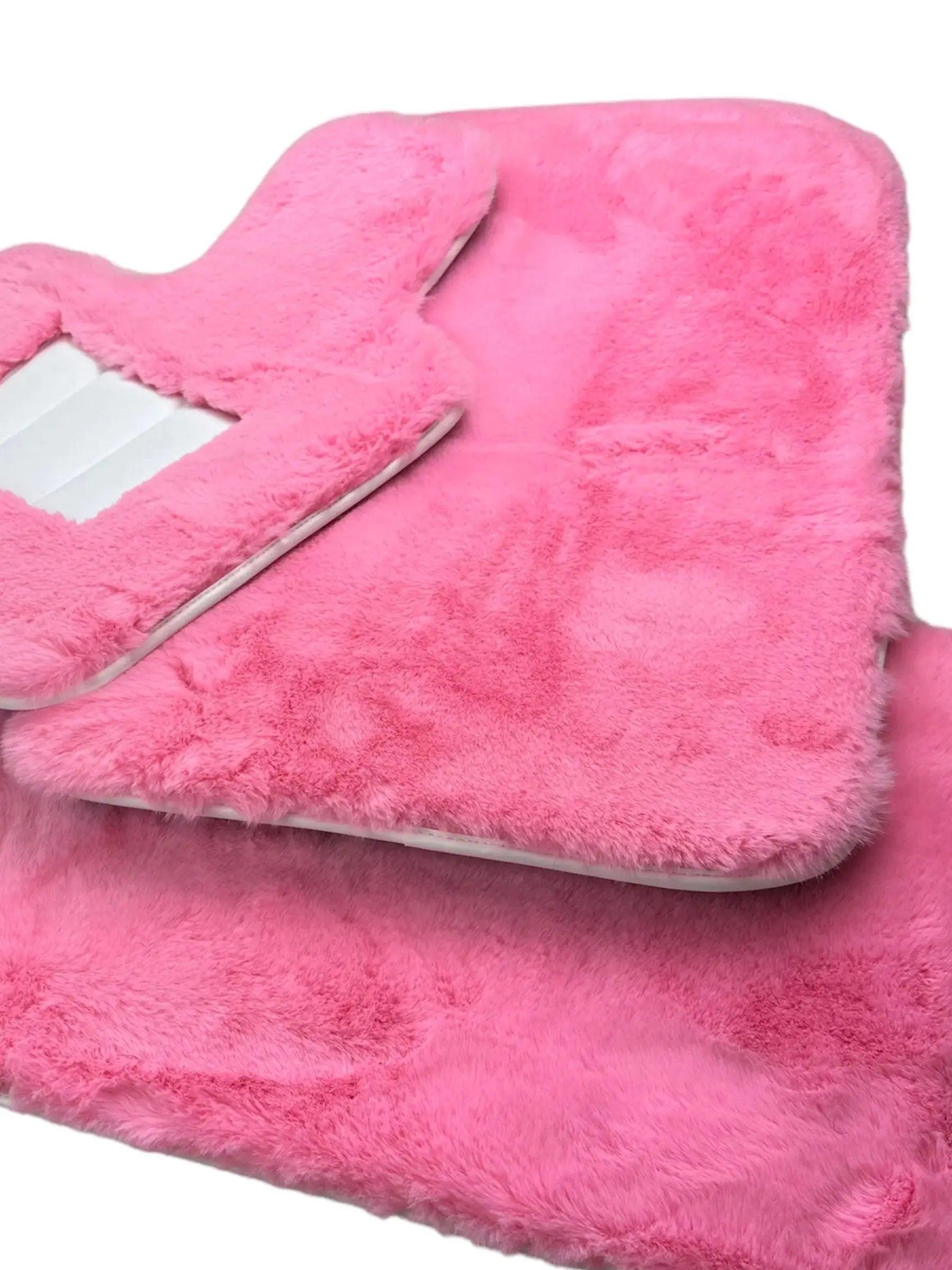 Pink Sheepskin Floor Mats For Bentley Flying Spur (2005-2013) Er56 Design Brand - AutoWin