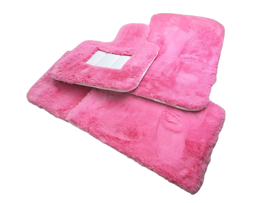 Pink Sheepskin Floor Mats For Rolls Royce Dawn Rr6 2016-2023 Er56 Design Brand - AutoWin