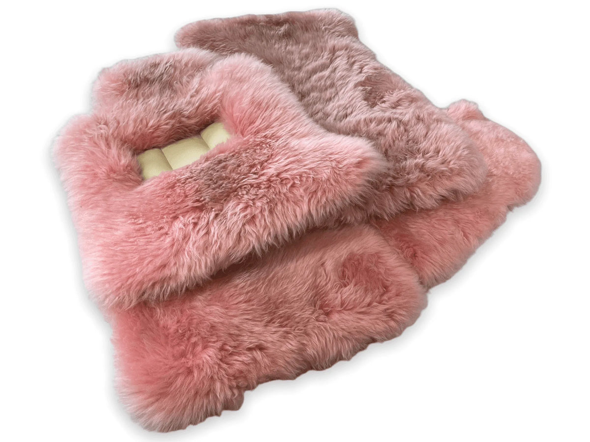 Pink Sheepskin Floor Mats For Rolls Royce Ghost Series II (2021-2024) Er56 Design Brand - AutoWin