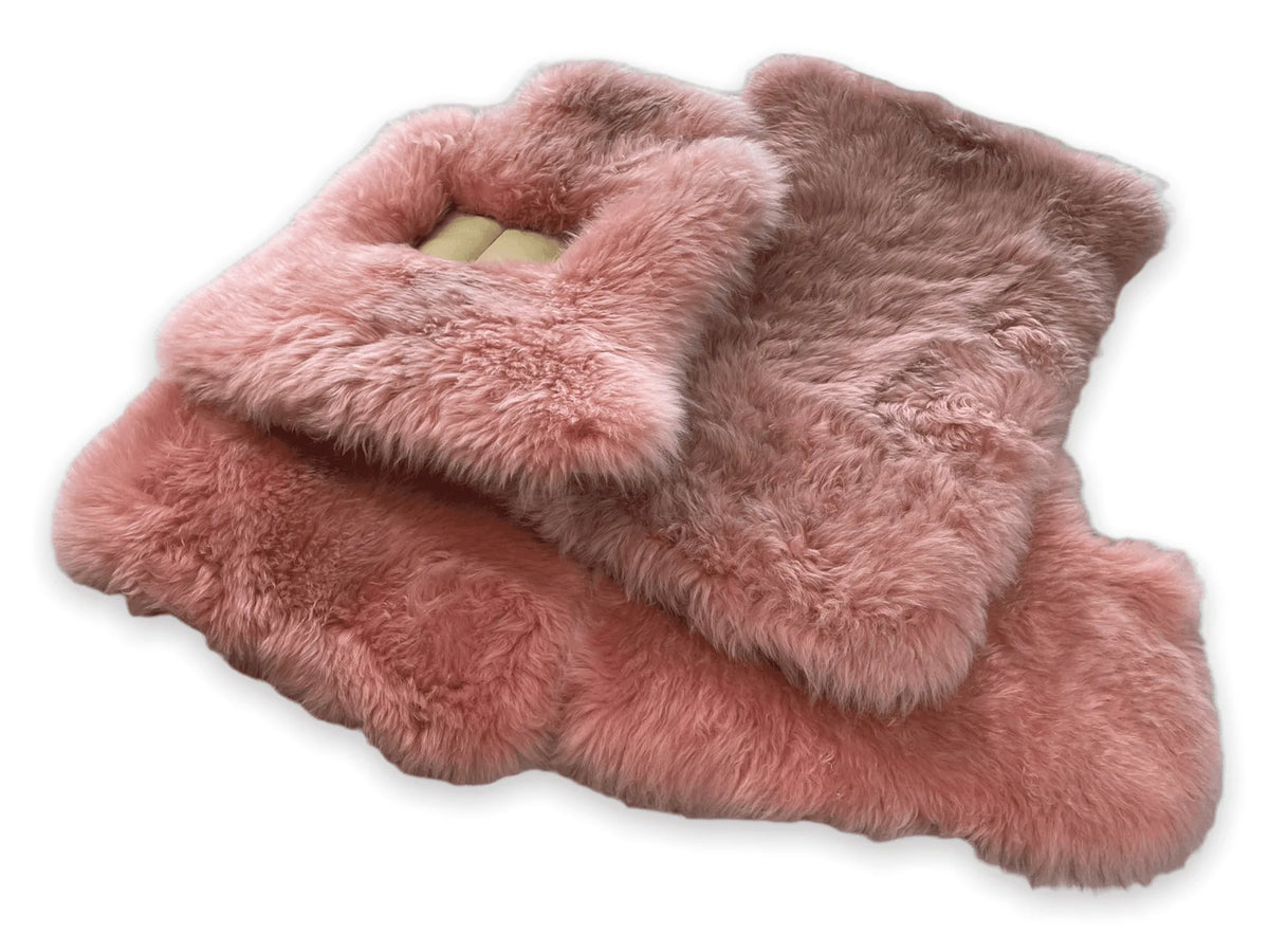 Pink Sheepskin Floor Mats For Rolls Royce Ghost Series II (2021-2024) Er56 Design Brand - AutoWin