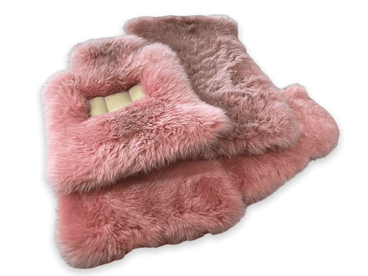 Pink Sheepskin Floor Mats For Rolls Royce Ghost Series II (2021-2024) Er56 Design Brand - AutoWin
