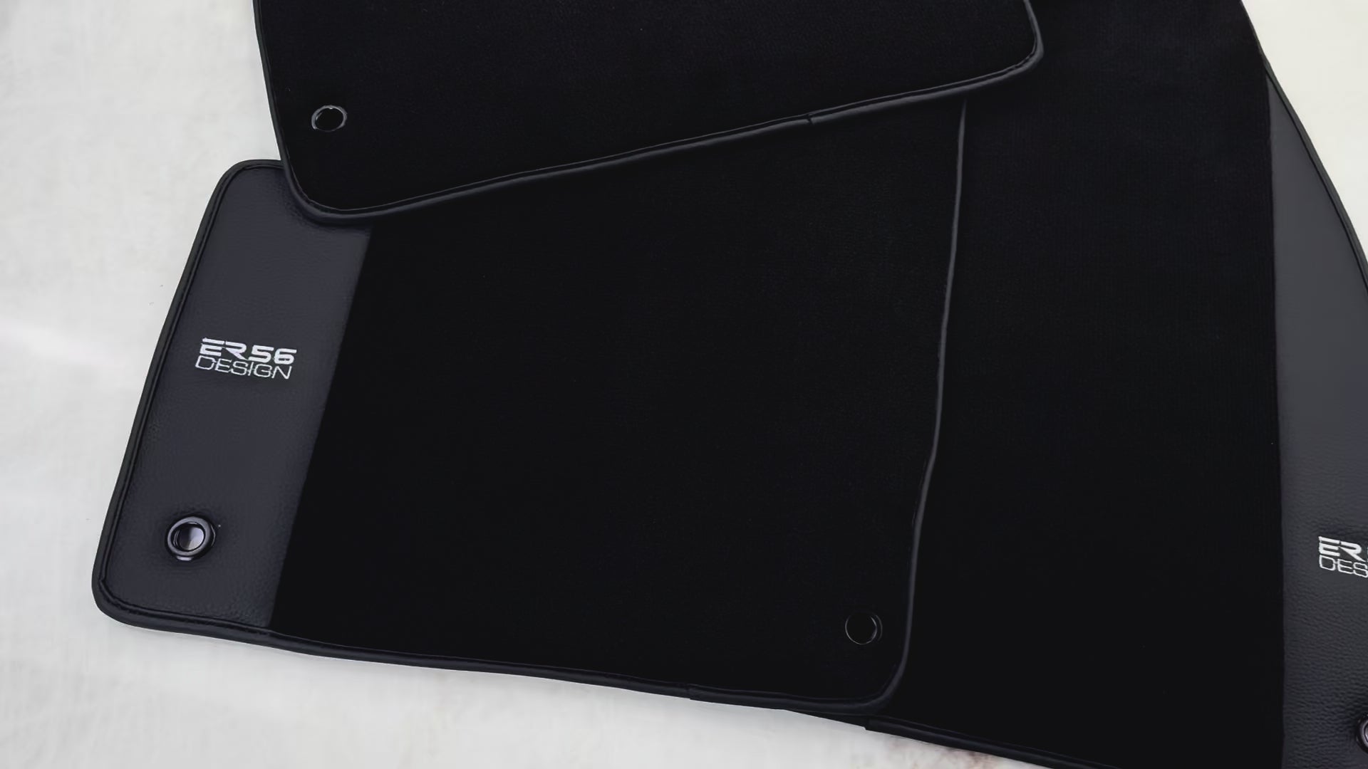 Tapis de voiture noir design ER56 pour Range Rover Evoque (2011-2015) 3/5 portes avec cuir - ER56 Design