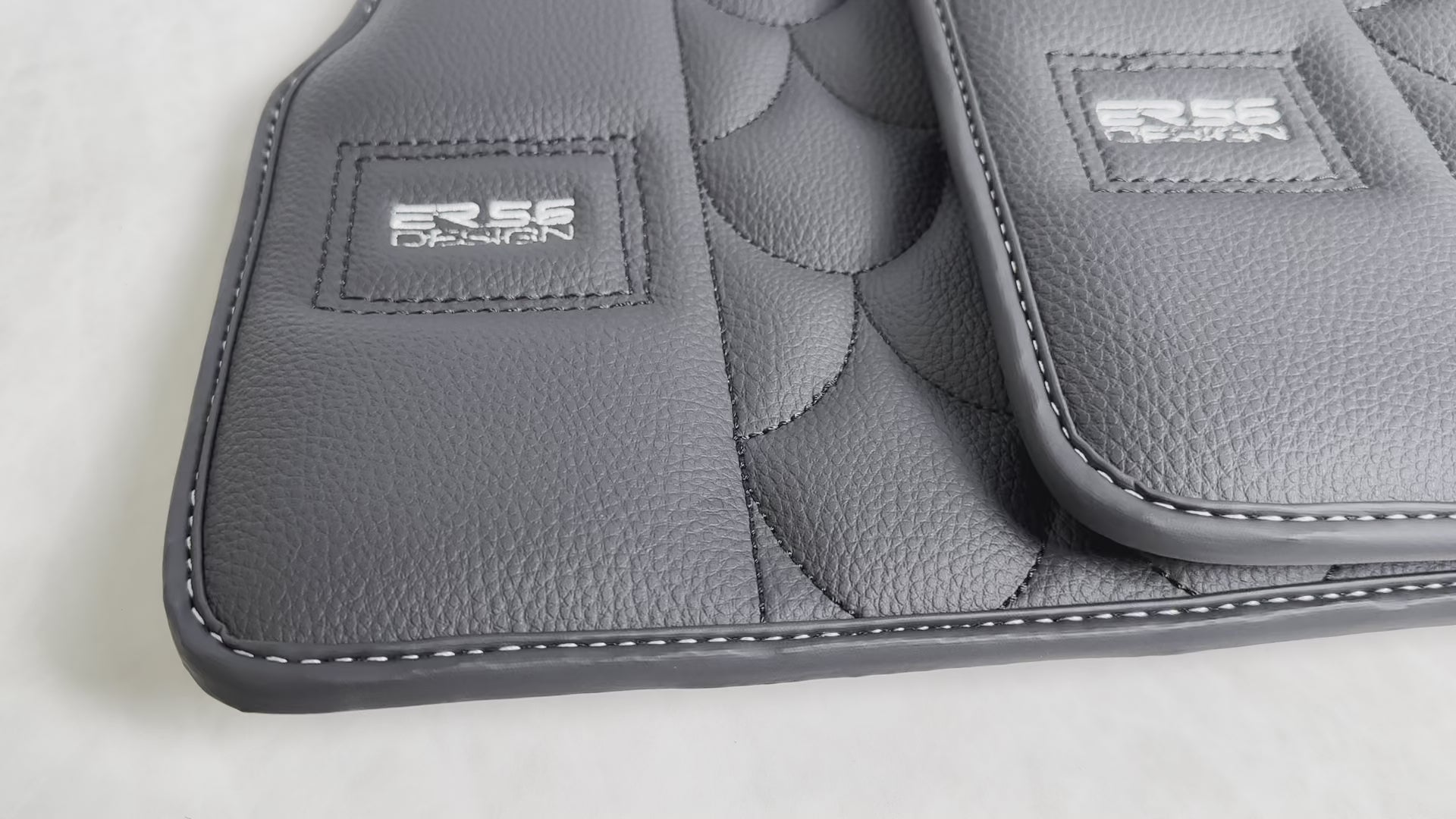 Schwarze Leder-Fußmatten für Mercedes-Benz G-Klasse 2019–2022 W463 ER56 Design - ER56 Design