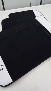 Tapis de voiture noir pour Rolls Royce Black Badge Cullinan en cuir blanc