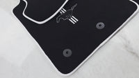 Tapis de voiture noirs avec bord blanc pour Ford Mustang GT500 Shelby (2015-2021)