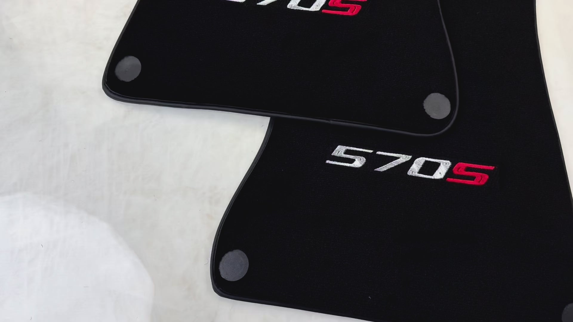 Schwarze Fußmatten für McLaren 570S Maßgeschneidertes Teppichset AutoWin - AutoWin