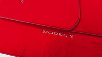 Tapis de voiture rouge pour Tesla Model Y (2020-2023) avec bord rouge