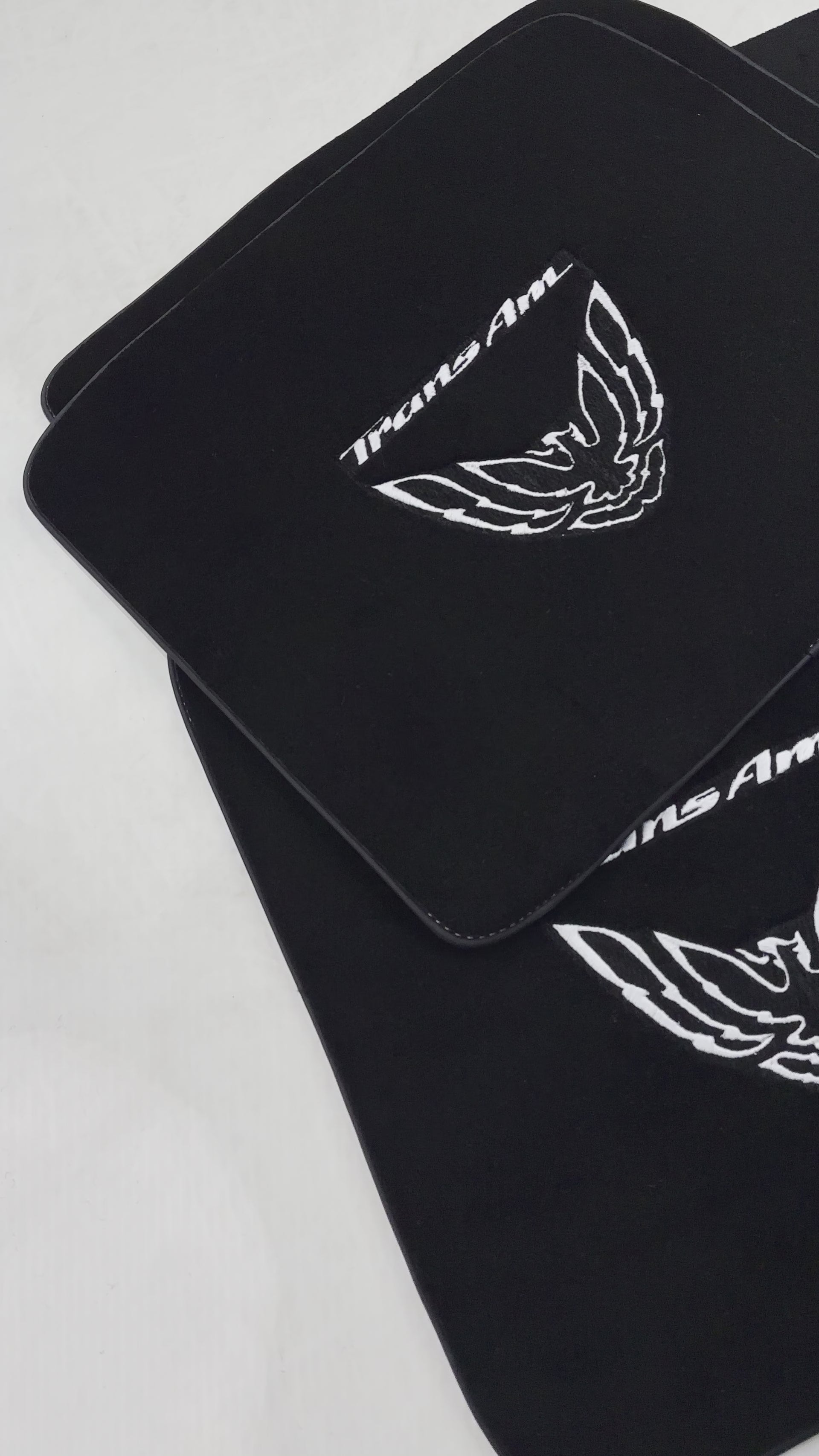 Black Floor Mats for Pontiac FireBird (1970-1981) with Trans Am Logo - AutoWin