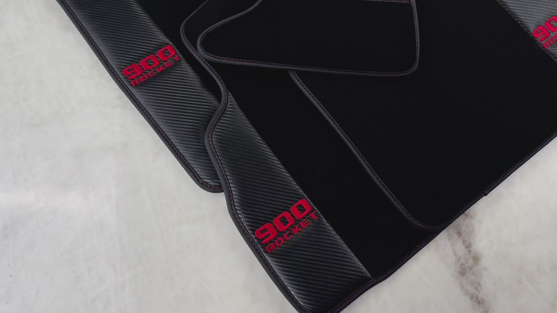 Black Floor Mats for Mercedes-Benz G Class W643/W464 (2021-2024) with Carbon Fiber Borders | 900 Rocket - ER56 Design