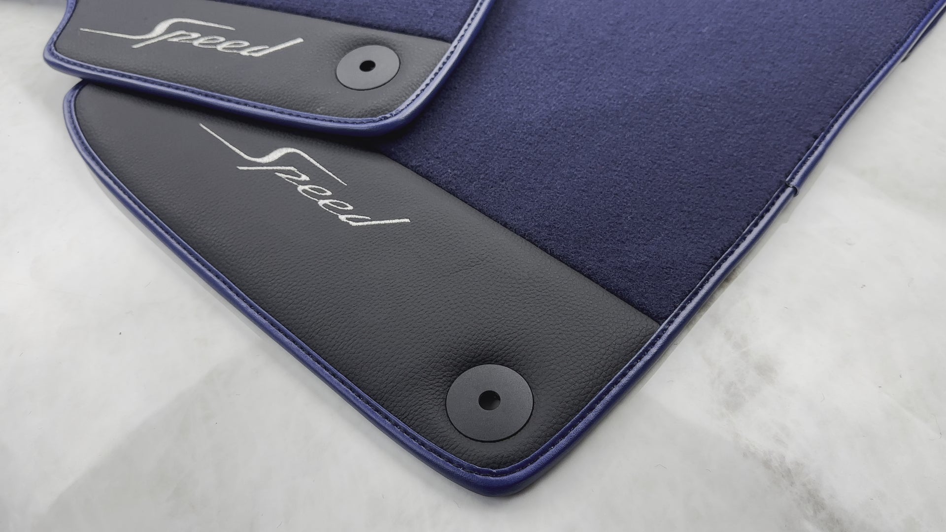 Tapis de voiture bleus pour Bentley Bentayga (2015-2023) en cuir - AutoWin