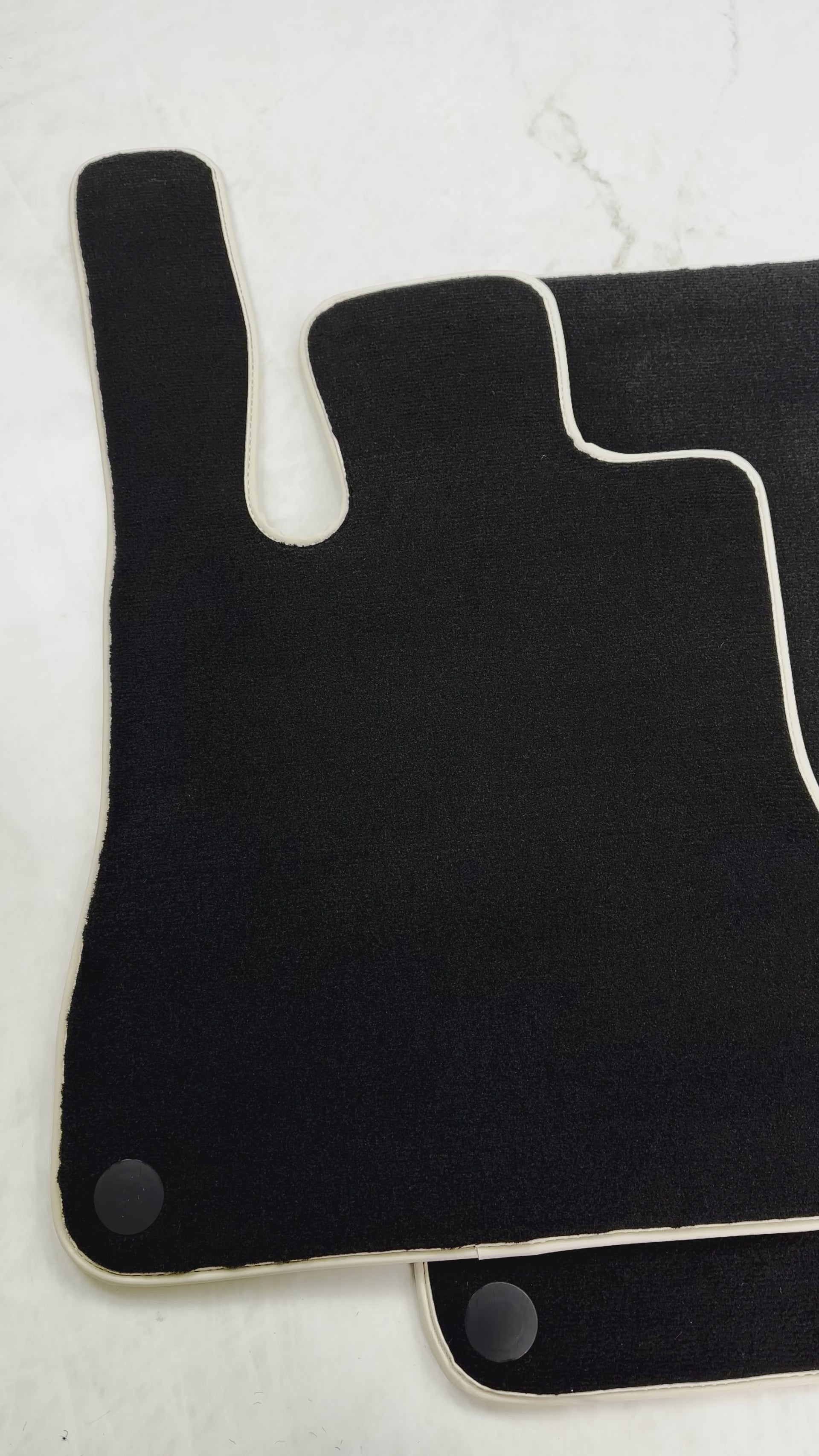 Tapis de voiture noirs pour Mercedes-Benz SL-Class R231 (2012-2022) avec bord beige - AutoWin