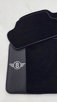 Schwarze Fußmatten für Mini Cooper F56 (2013–2022) mit Leder