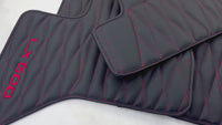 Tapis de voiture en cuir pour Lexus LX 600 (2022-2024) avec couture rouge