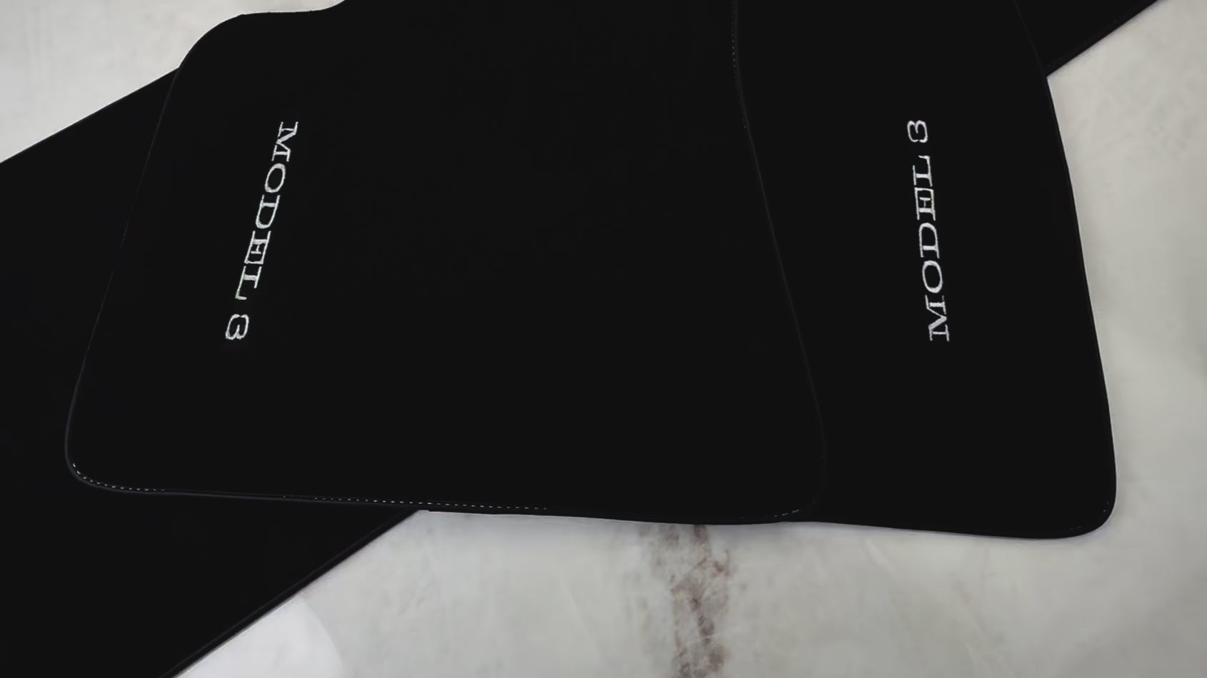 Schwarze Fußmatten für Tesla Model 3 (2017-2023) - ER56 Design