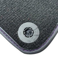 Purple Leather Black Floor Mats for McLaren 600 LT (2018-2020) | Black Trim - AutoWin