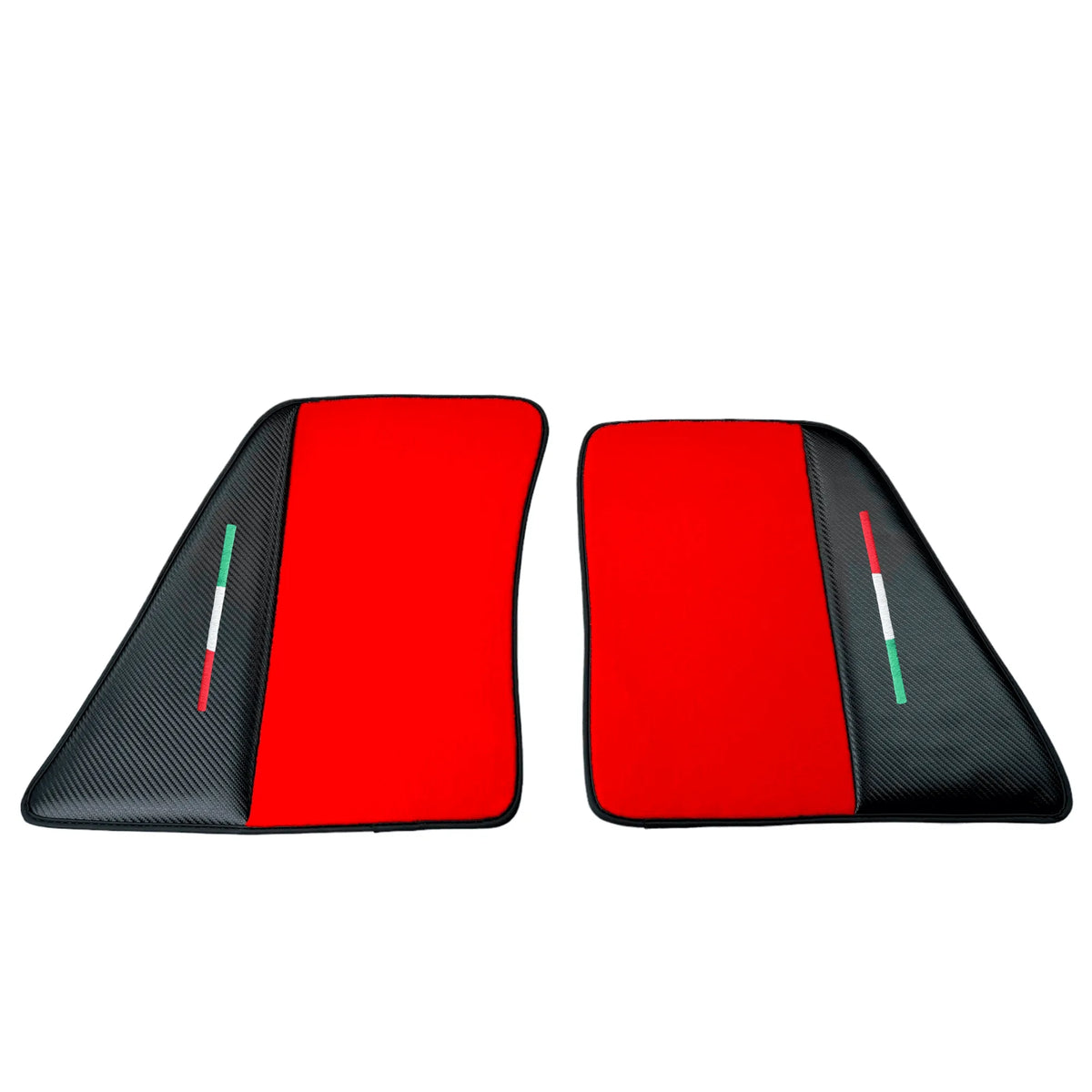 Red Floor Mats for Ferrari 296 GTB (2022-2027) with Carbon Fiber - AutoWin