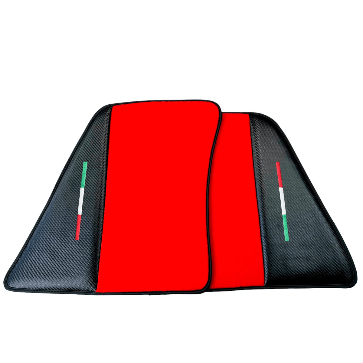 Red Floor Mats for Ferrari 296 GTB (2022-2027) with Carbon Fiber - AutoWin