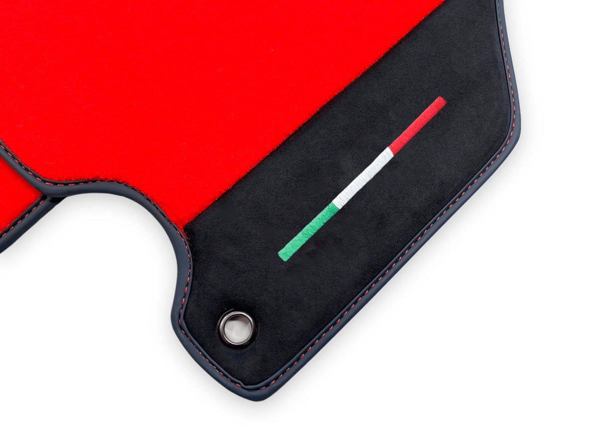 Red Floor Mats For Ferrari 360 Modena 1999-2005 with Alcantara Leather - AutoWin