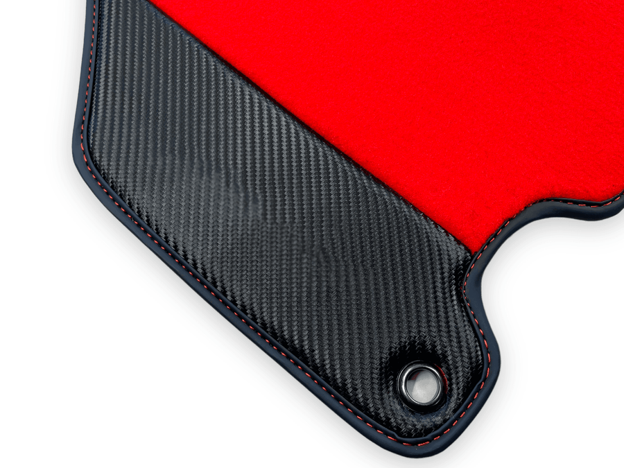 Red Floor Mats For Ferrari 360 Modena 1999-2005 With Carbon Fiber Leather - AutoWin