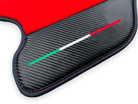 Red Floor Mats For Ferrari F430 2004-2009 With Carbon Fiber Leather - AutoWin