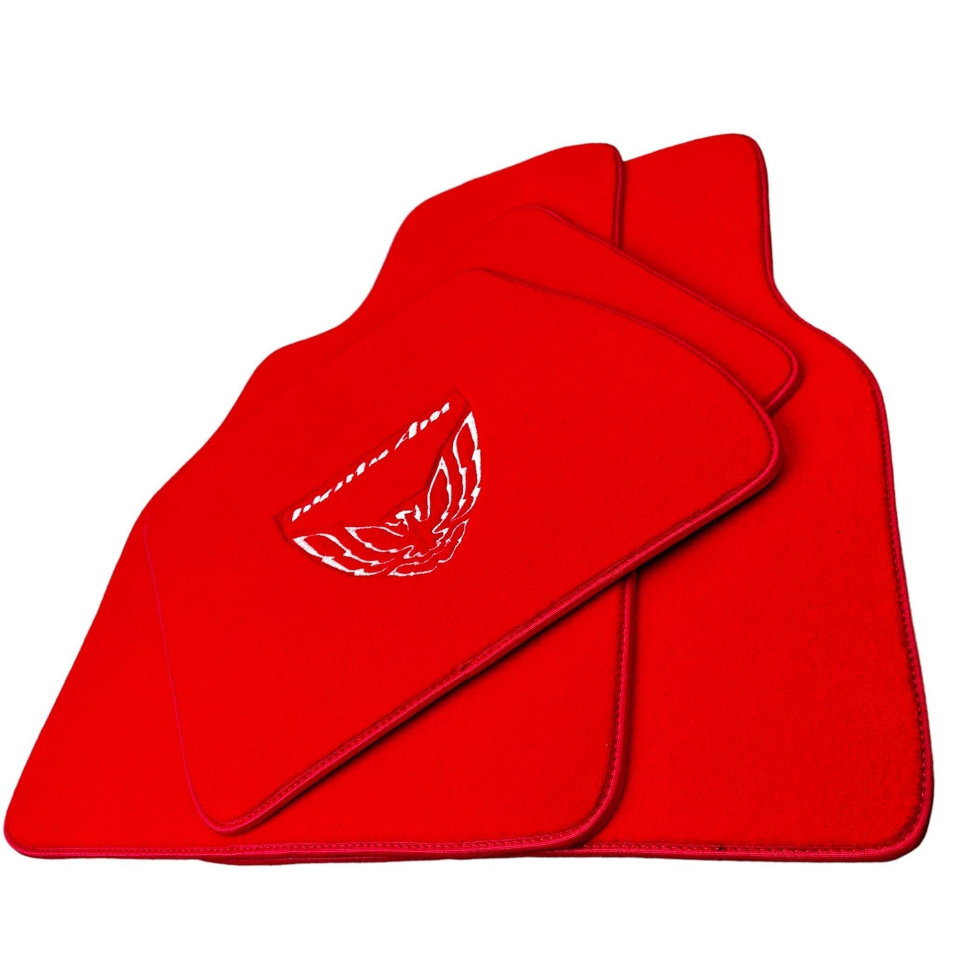 Red Floor Mats for Pontiac FireBird (1993-2002) with Trans Am Logo - AutoWin