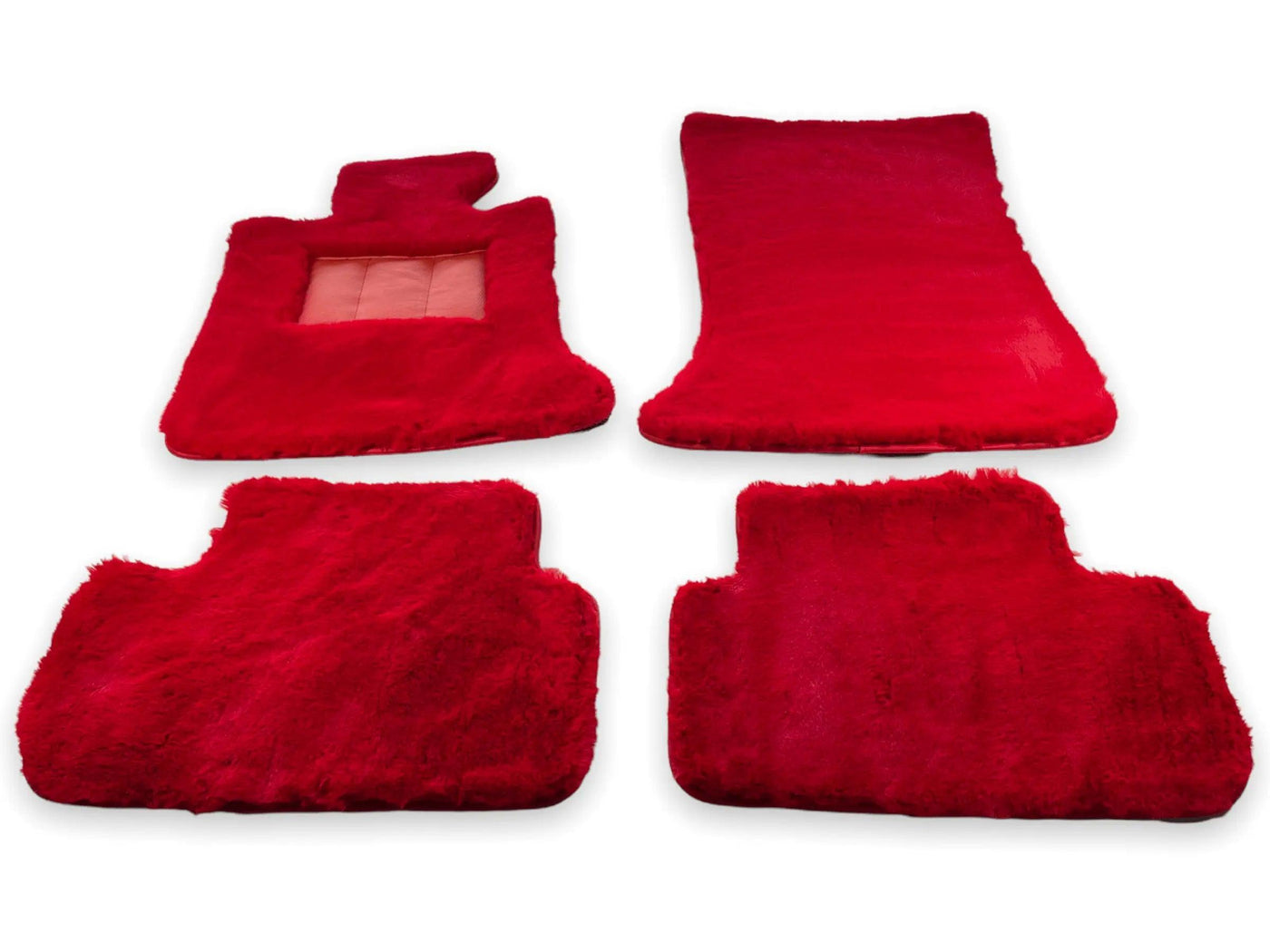 Red Sheepskin Floor Mats For Bentley Flying Spur (2005-2013) Er56 Design Brand - AutoWin