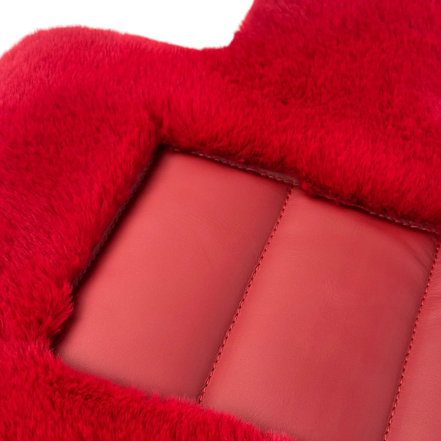 Red Sheepskin Floor Mats For Rolls Royce Ghost Series II (2021-2024) ER56 Design Brand