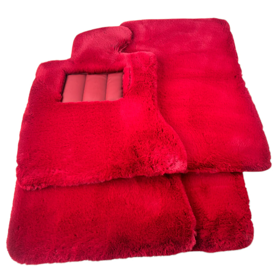 Red Sheepskin Floor Mats For Rolls Royce Ghost Series II (2021-2024) ER56 Design Brand