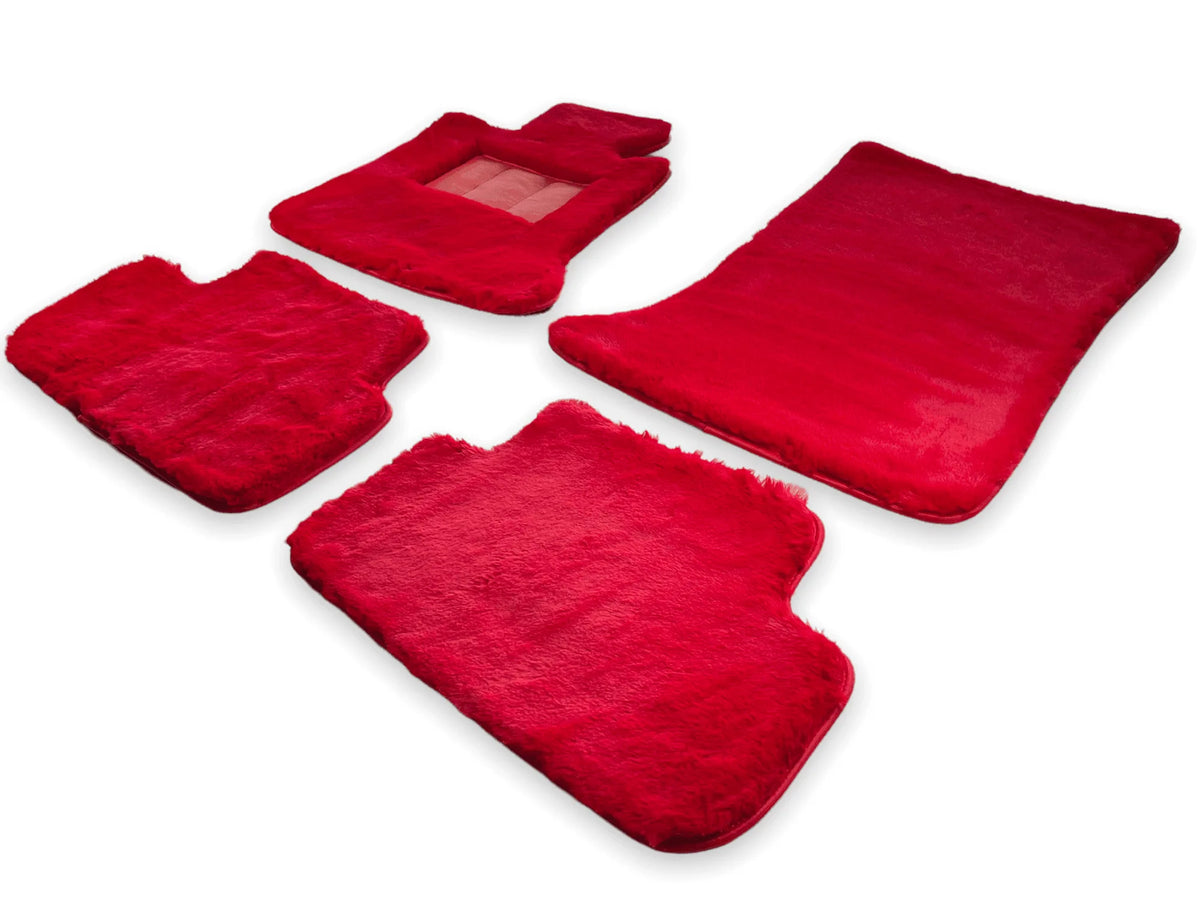 Red Sheepskin Floor Mats For Rolls Royce Phantom VIII (2017-2024) Design Brand - AutoWin